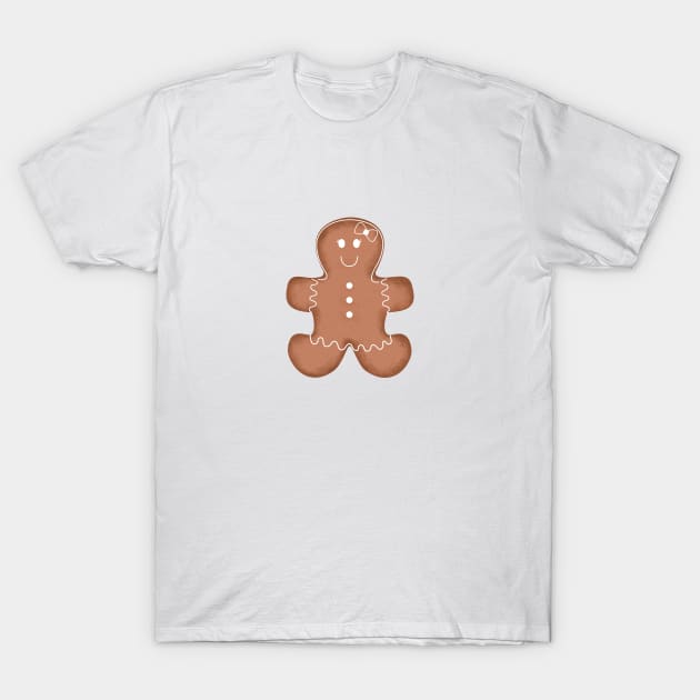 Cute Gingerbread girl T-Shirt by Juliana Costa